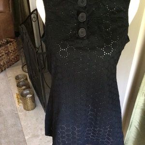 Dujour QVC black tunic eyelet size small